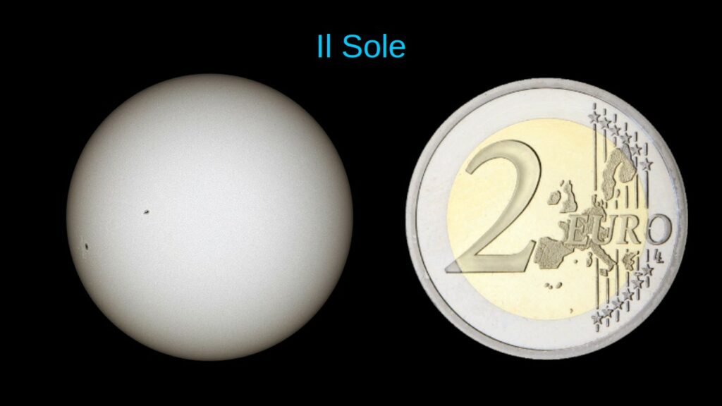Il Sole e una moneta da 2€