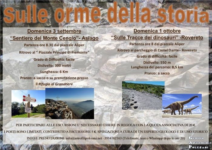 Escursioni geologiche "sulle orme della storia"